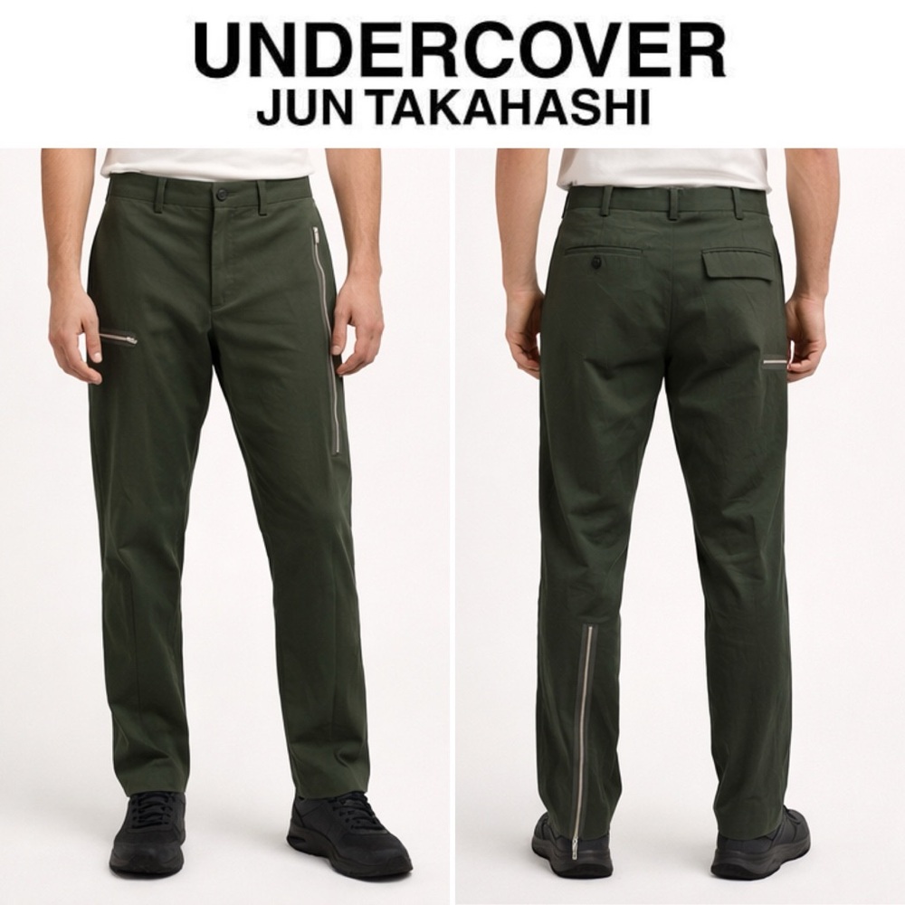 NWT Undercover Jun Takahashi Khaki Green Multi-Zip Trousers UC1C4501-2 Size 3 32